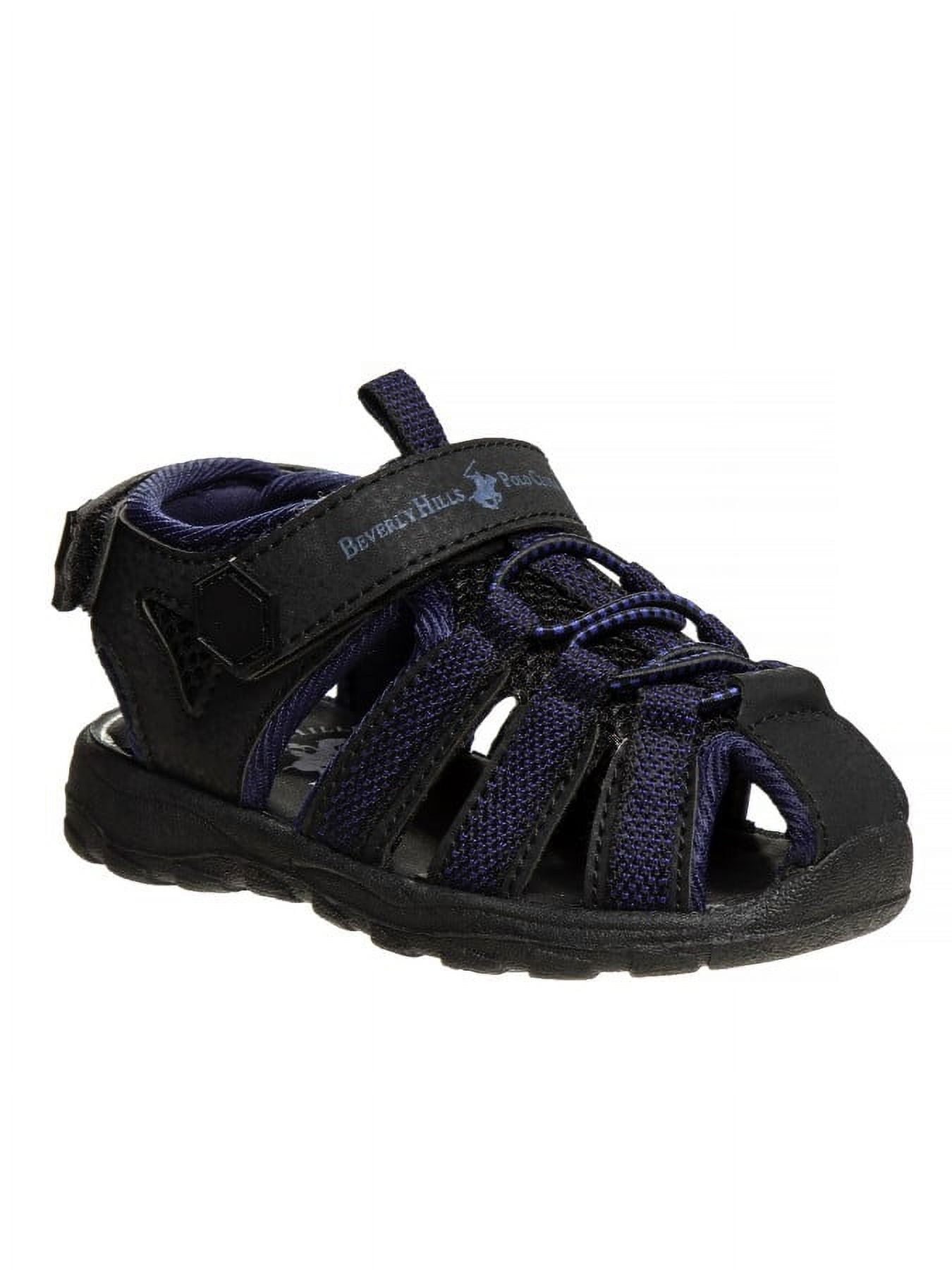 Beverly Hills Polo Club Boys Fisherman-Style Sport Sandals (Little Kid Sizes) - Black/Navy, 12