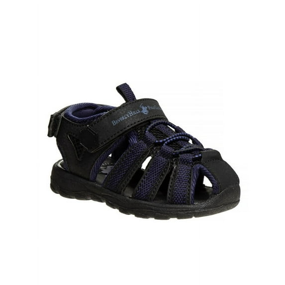 Beverly Hills Polo Club Boys Fisherman-Style Sport Sandals (Little Kid Sizes) - Black/Navy, 2