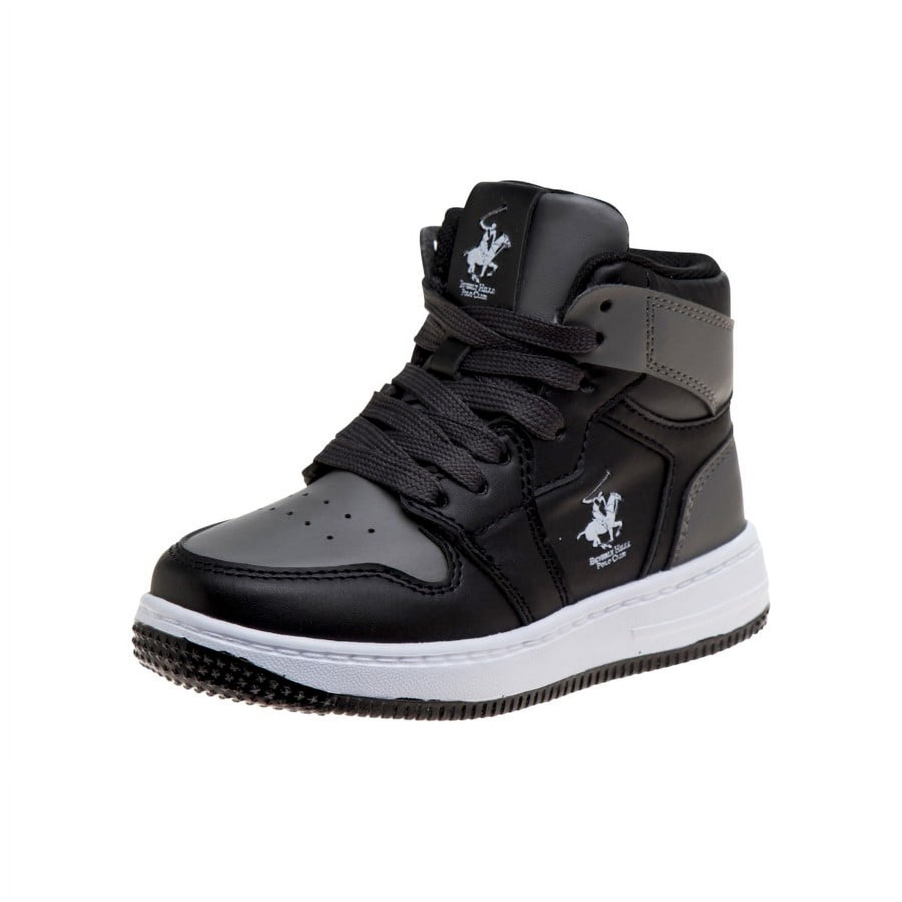 Beverly Hills Polo Club Boys High Top Canvas Sneakers, Black, Size: 3