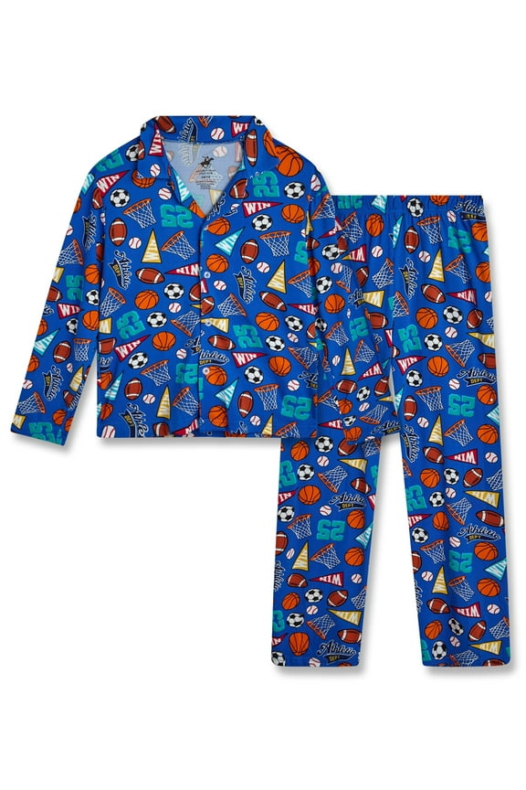 Boys Pajama Set - Soft Button Down Long Sleeve Pajamas and Pajama Pants