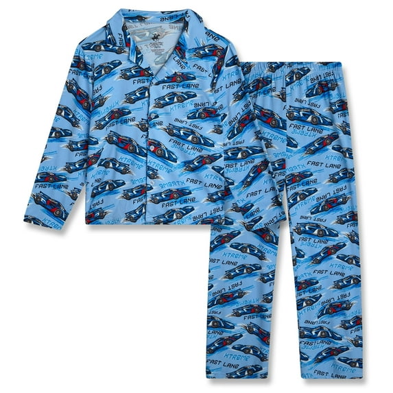 Beverly Hills Polo Club Boys Pajama Set - Soft Button Down Long Sleeve Pajamas and Pajama Pants