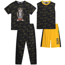 Beverly Hills Polo Club Boys' Pajamas - 4 Piece Short Sleeve T-Shirt, Tank Top, Pajama Pants, and Sleep Shorts (8-18)