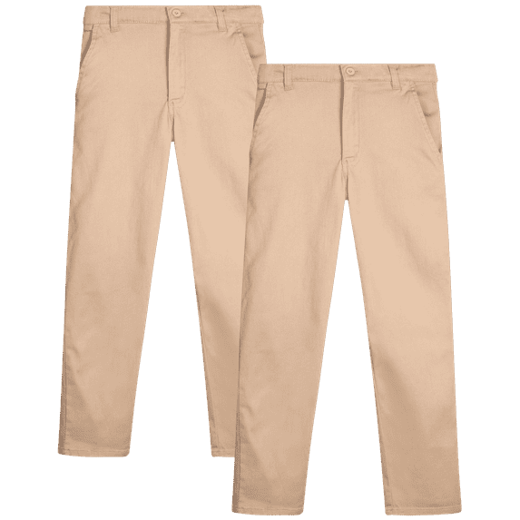 Beverly Hills Polo Club Boys’ School Uniform Pants – 2 Pack Relaxed Fit Casual Flat Front Pants (4-18)