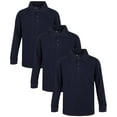thumbnail image 1 of Beverly Hills Polo Club Boys' School Uniform Shirt - 3 Pack Pique Long Sleeve Polo T-Shirt (4-16), 1 of 5