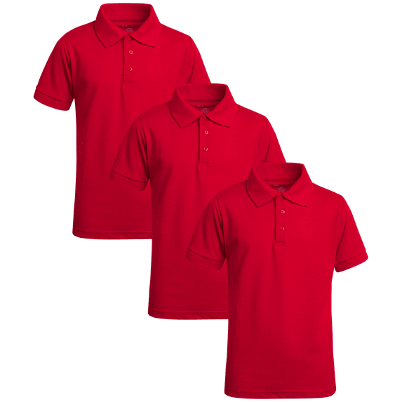 Beverly Hills Polo Club Boys' School Uniform Shirt - 3 Pack Pique Short Sleeve Polo T-Shirt (4-16)