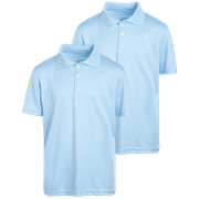 Beverly Hills Polo Club Boys' School Uniform Short Sleeve Polo Shirt - 2 Pack Performance Dry Fit Polo (4-16)
