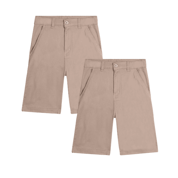 Beverly Hills Polo Club Boys' School Uniform Shorts - 2 Pack Uniform Twill Shorts for Boys (4-18)