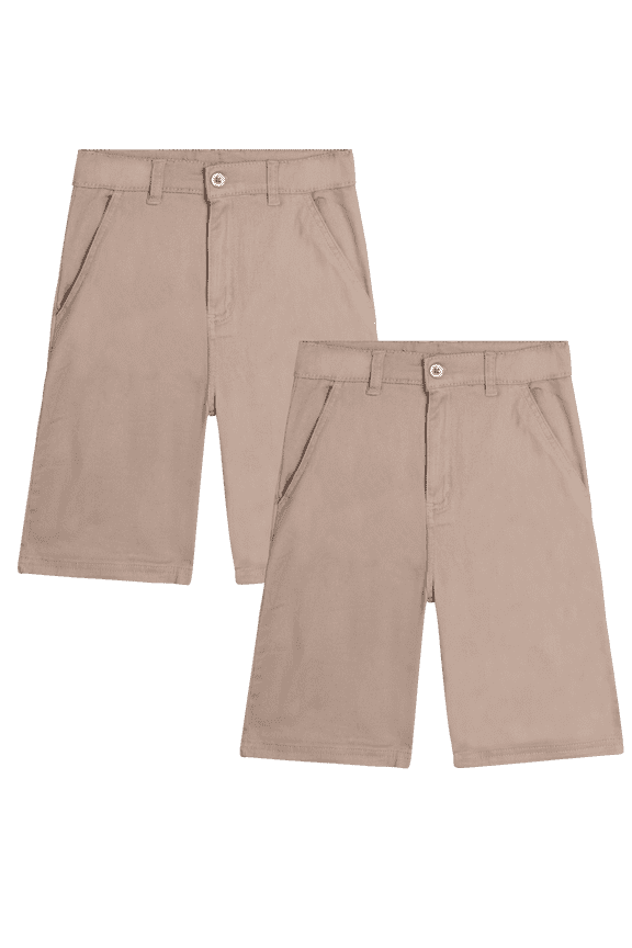 Boys' School Uniform Shorts - 2 Pack Uniform Twill Shorts for Boys (4-18)
