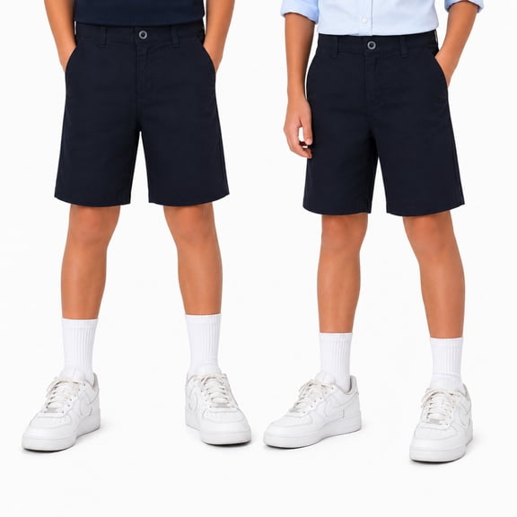 Beverly Hills Polo Club Boys School Uniform Shorts Durable Basic Uniform Twill Shorts 2 Pack