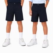 Beverly Hills Polo Club Boys School Uniform Shorts Durable Basic Uniform Twill Shorts 2 Pack