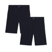 Beverly Hills Polo Club Boys School Uniform Shorts Durable Basic Uniform Twill Shorts 2 Pack