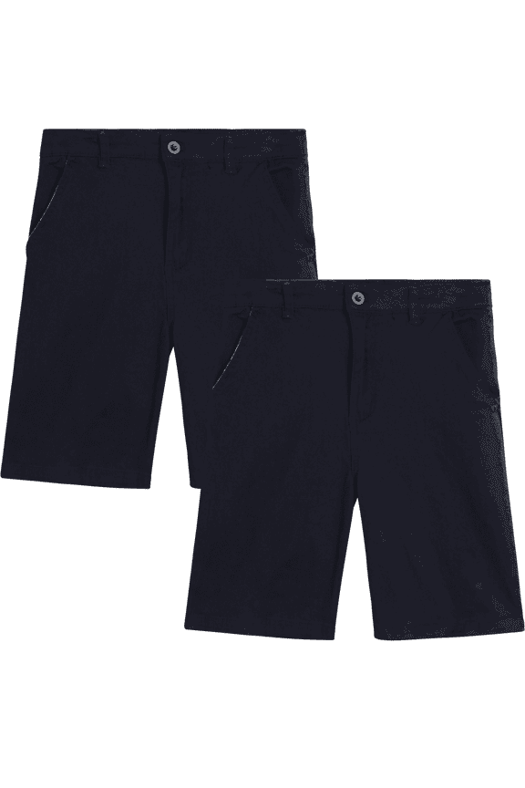 Boys' School Uniform Shorts - 2 Pack Uniform Twill Shorts for Boys (4-18)