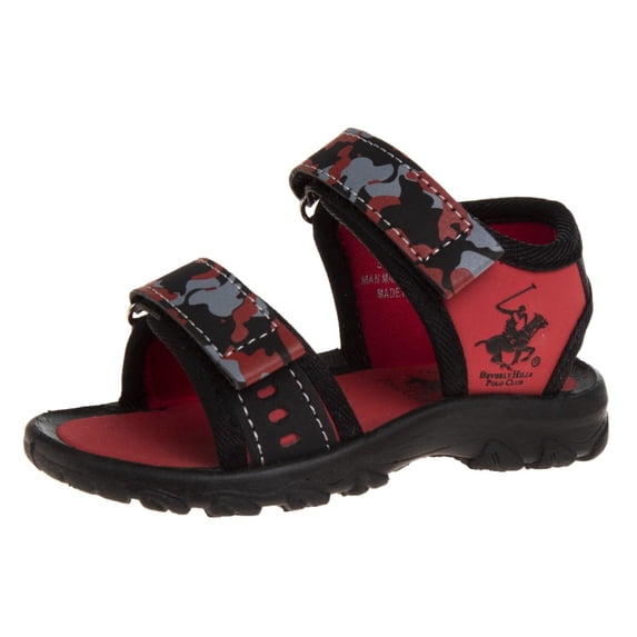 Beverly Hills Polo Club Boys Sport Sandals (Toddler Sizes), Red Camo, 8