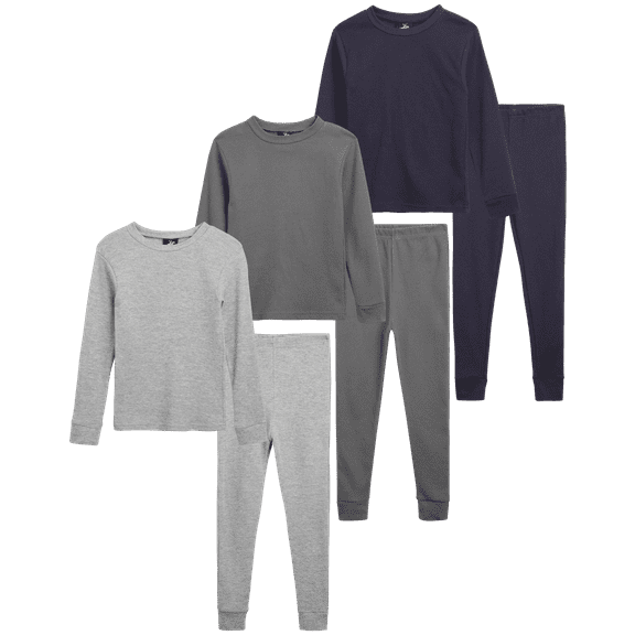 Beverly Hills Polo Club Boys' Thermal Underwear - 6 Piece Waffle Knit Top and Long Johns (2T-18)