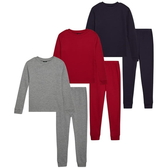 Beverly Hills Polo Club Boys' Thermal Underwear - 6 Piece Waffle Knit Top and Long Johns (2T-18)