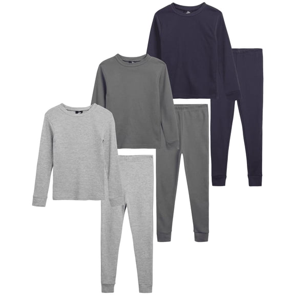 Beverly Hills Polo Club Boys' Thermal Underwear - 6 Piece Waffle Knit Top and Long Johns (2T-18)