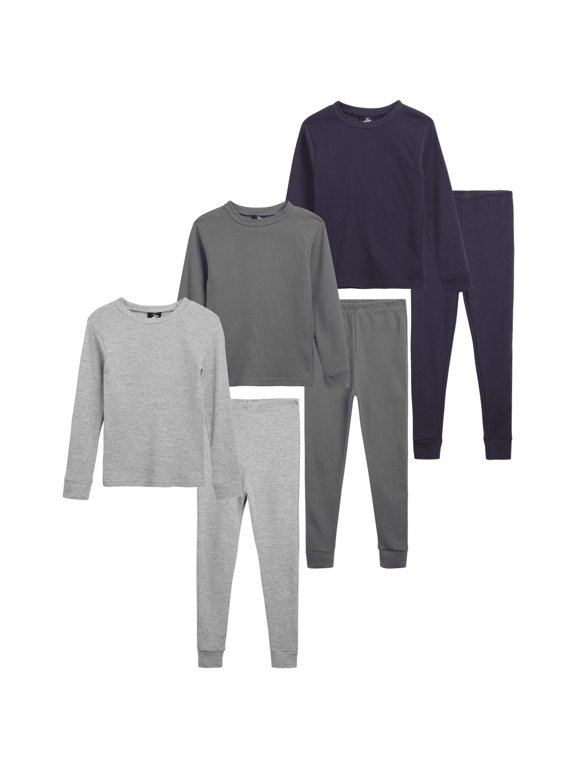 Boys' Thermal Underwear - 6 Piece Waffle Knit Top and Long Johns (2T-18)