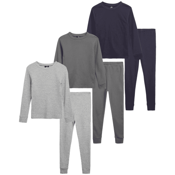 Beverly Hills Polo Club Boys' Thermal Underwear - 6 Piece Waffle Knit Top and Long Johns (2T-18)