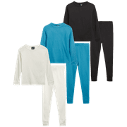 Beverly Hills Polo Club Boys' Thermal Underwear - 6 Piece Waffle Knit Top and Long Johns (2T-18)