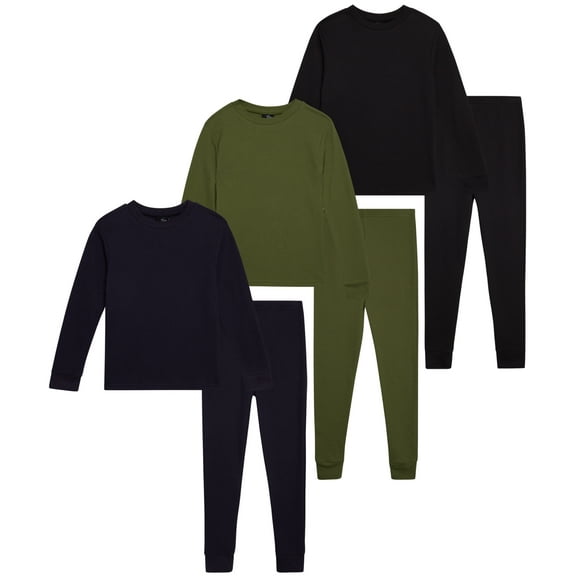 Beverly Hills Polo Club Boys' Thermal Underwear - 6 Piece Waffle Knit Top and Long Johns (2T-18)