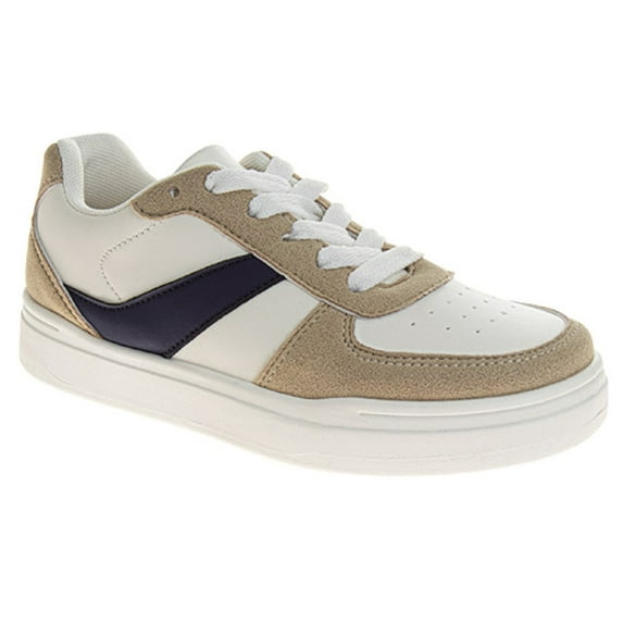 Beverly Hills Polo Club Casual Lace Up Sneakers. (Little Kids Big Kids), White Taupe, 12