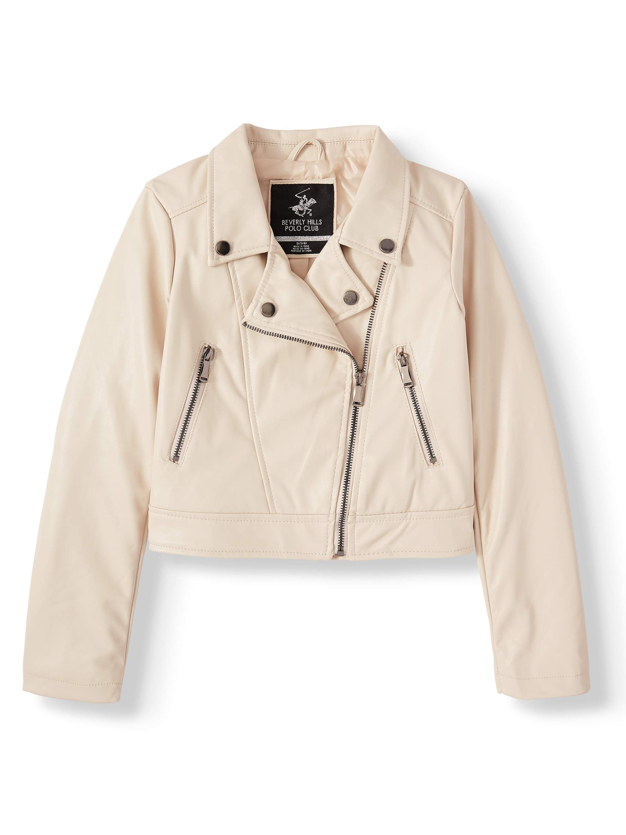 Beverly Hills Polo Club Faux Leather Moto Jacket Big Girls