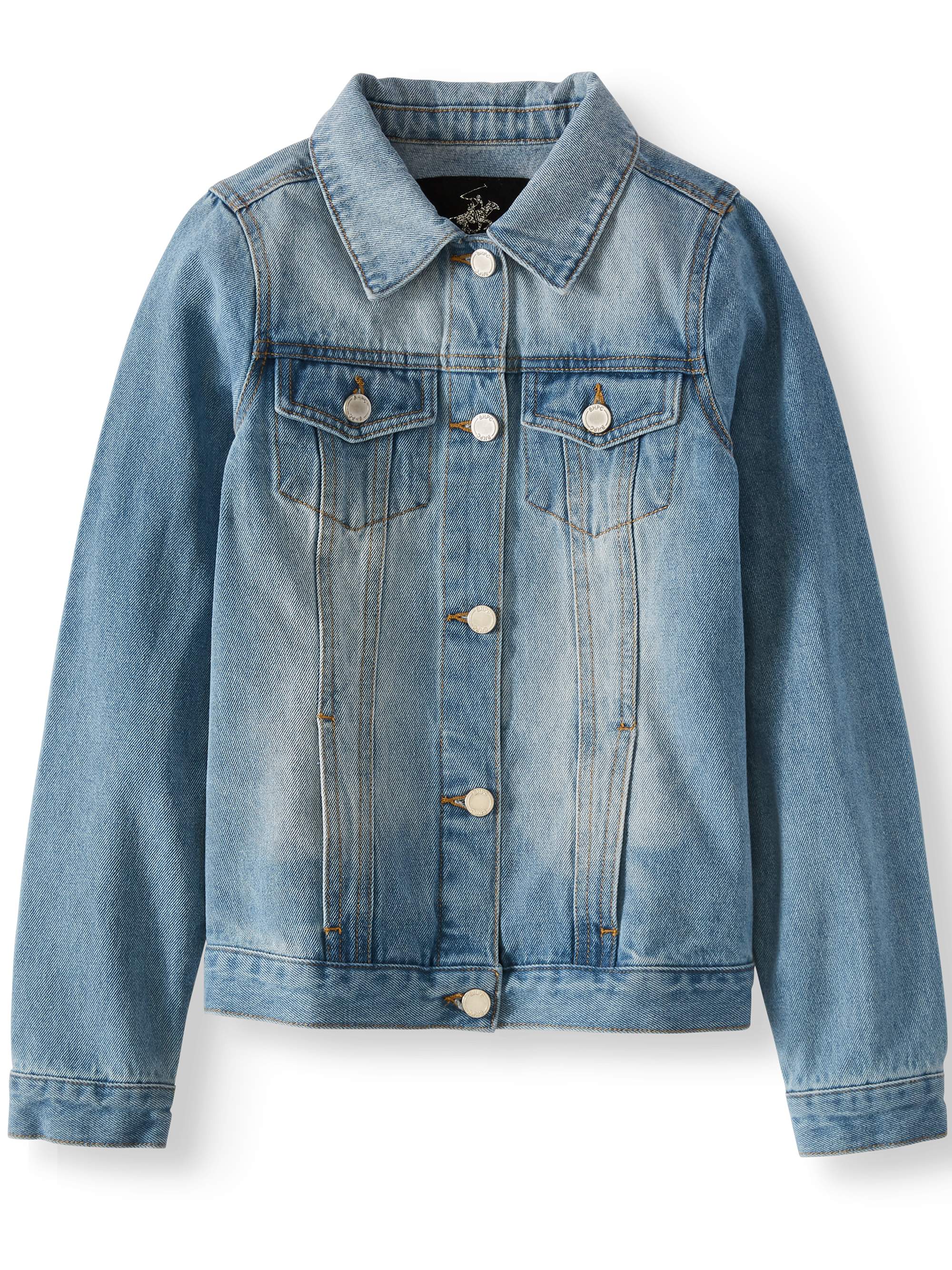 Beverly Hills Polo Club Girls 4-16 Denim Jean Jacket with Pockets - image 1 of 3