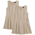 thumbnail image 1 of Beverly Hills Polo Club Girls' School Uniform Dress - 2 Pack Sleeveless Pleated Khaki Jumper Dress (4-16), 1 of 7