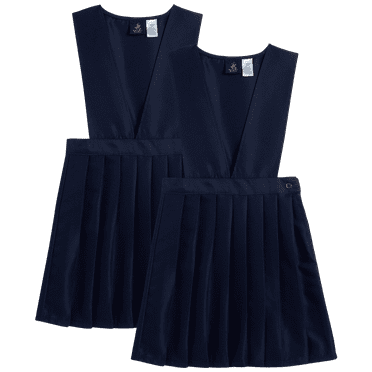 Beverly Hills Polo Club Girls' School Uniform Dress - 2 Pack Sleeveless Pleated Khaki Jumper Dress (4-16)