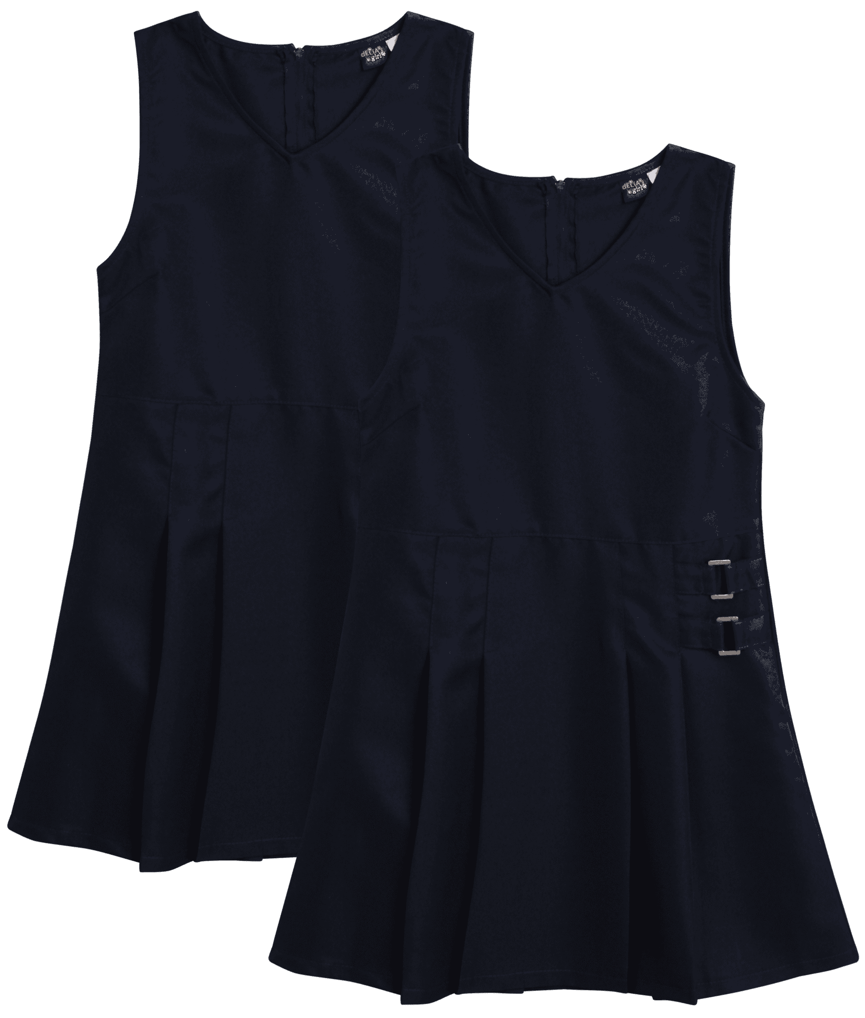 Girls School Uniform Dress - Sleeveless Pleated Girls Dresses for School 2 Pack