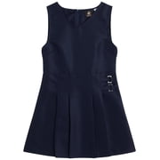 Beverly Hills Polo Club Girls' School Uniform Dress - Sleeveless Pleated Khaki & Navy Jumper Dress (4-16)