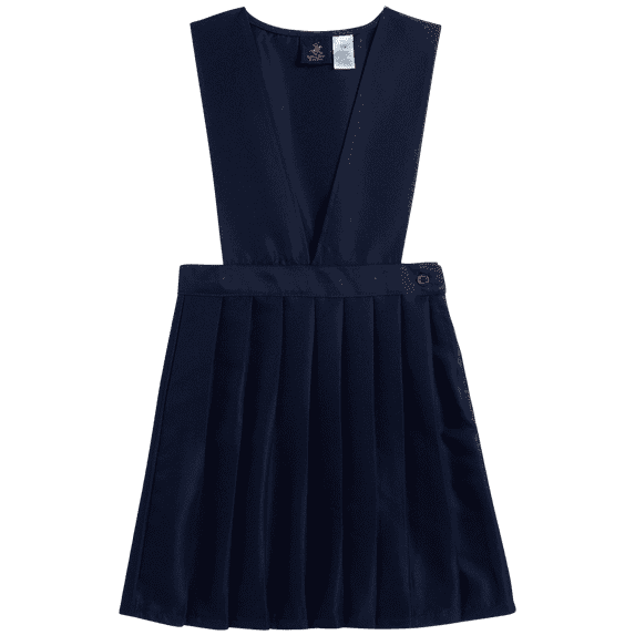 Beverly Hills Polo Club Girls' School Uniform Dress - Sleeveless Pleated Khaki & Navy Jumper Dress (4-16)