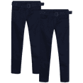 thumbnail image 1 of Beverly Hills Polo Club Girls School Uniform Pants Stretch Skinny Fit Khaki Pants 2 Pack, 1 of 7