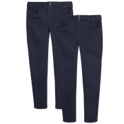 BEVERLY HILLS POLO CLUB Girls' School Uniform Pants - 2 Pack Stretch Skinny Fit Khaki Pants (4-16)