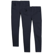 Beverly Hills Polo Club Girls' School Uniform Pants - 2 Pack Stretch Skinny Fit Khaki Pants (4-16)