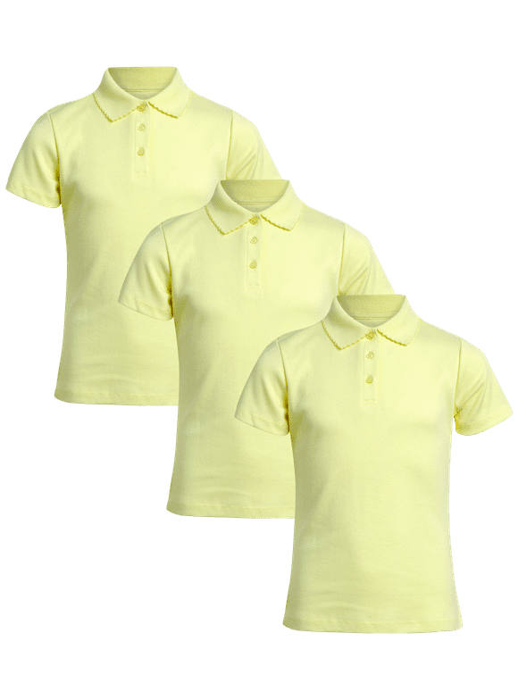 Beverly Hills Polo Club Girls' School Uniform Shirt – 3 Pack Short Sleeve Polo T-Shirt (Size: 4-16)