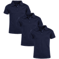 thumbnail image 1 of Beverly Hills Polo Club Girls' School Uniform Shirt – 3 Pack Short Sleeve Polo T-Shirt (Size: 4-16), 1 of 6