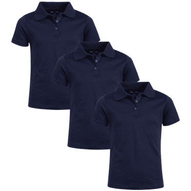 Beverly Hills Polo Club Girls' School Uniform Shirt – 3 Pack Short Sleeve Polo T-Shirt (Size: 4-16)