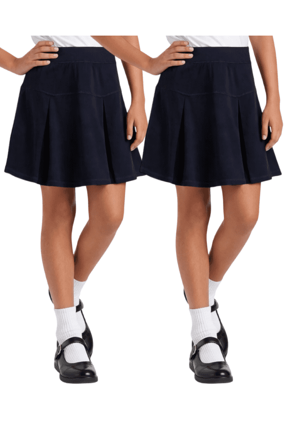 Girls School Uniform Skirt - 2 Pack Performance Scooter Skort for Girls, 4-16
