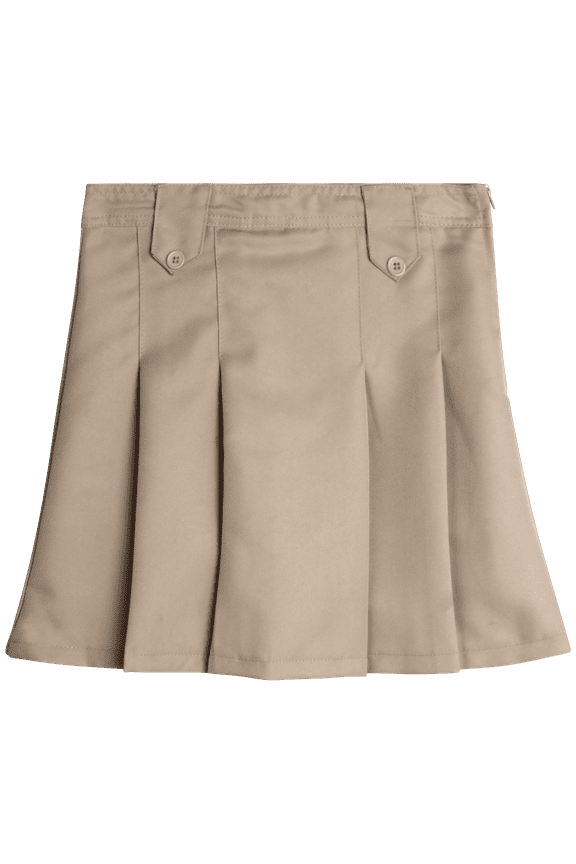 Girls School Uniform Skirt - Belted, Two Tab, Two Button Pleated Skort, 4-16