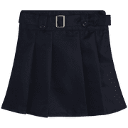 Beverly Hills Polo Club Girls School Uniform Skirt - Belted, Two Tab, Two Button Pleated Skort, 4-16