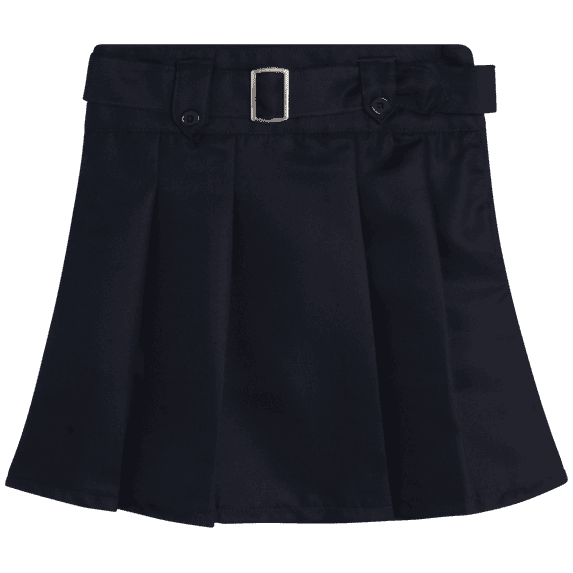 Beverly Hills Polo Club Girls School Uniform Skirt - Belted, Two Tab, Two Button Pleated Skort, 4-16