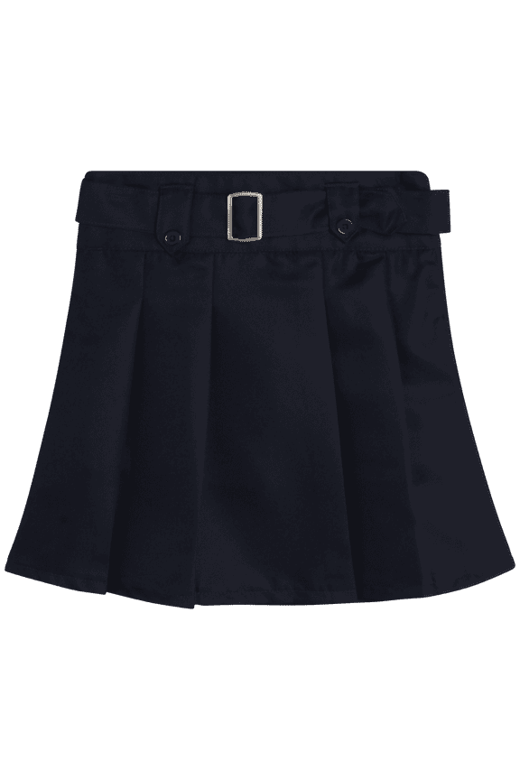 Girls School Uniform Skirt - Belted, Two Tab, Two Button Pleated Skort, 4-16