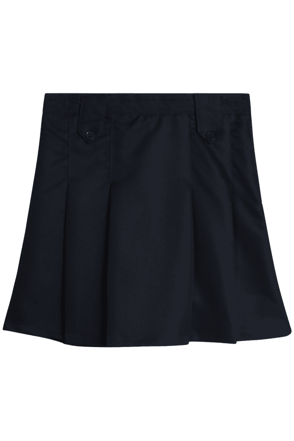 Girls School Uniform Skirt - Belted, Two Tab, Two Button Pleated Skort, 4-16