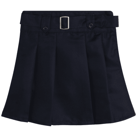 Beverly Hills Polo Club Girls School Uniform Skirt - Belted, Two Tab, Two Button Pleated Skort, 4-16