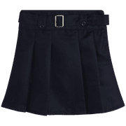 Girls School Uniform Skirt - Belted, Two Tab, Two Button Pleated Skort, 4-16