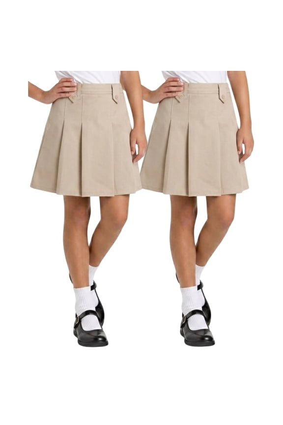 Girls' School Uniform Skort - 2 Pack Scooter Skirt with Under Dress Shorts (4-16)