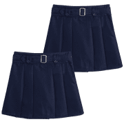 Girls' School Uniform Skort - 2 Pack Scooter Skirt with Under Dress Shorts (4-16)