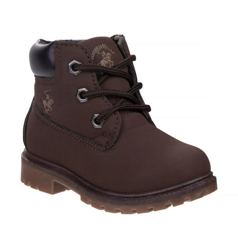 Beverly Hills Polo Club Lace up Unisex Construction Boots Brown