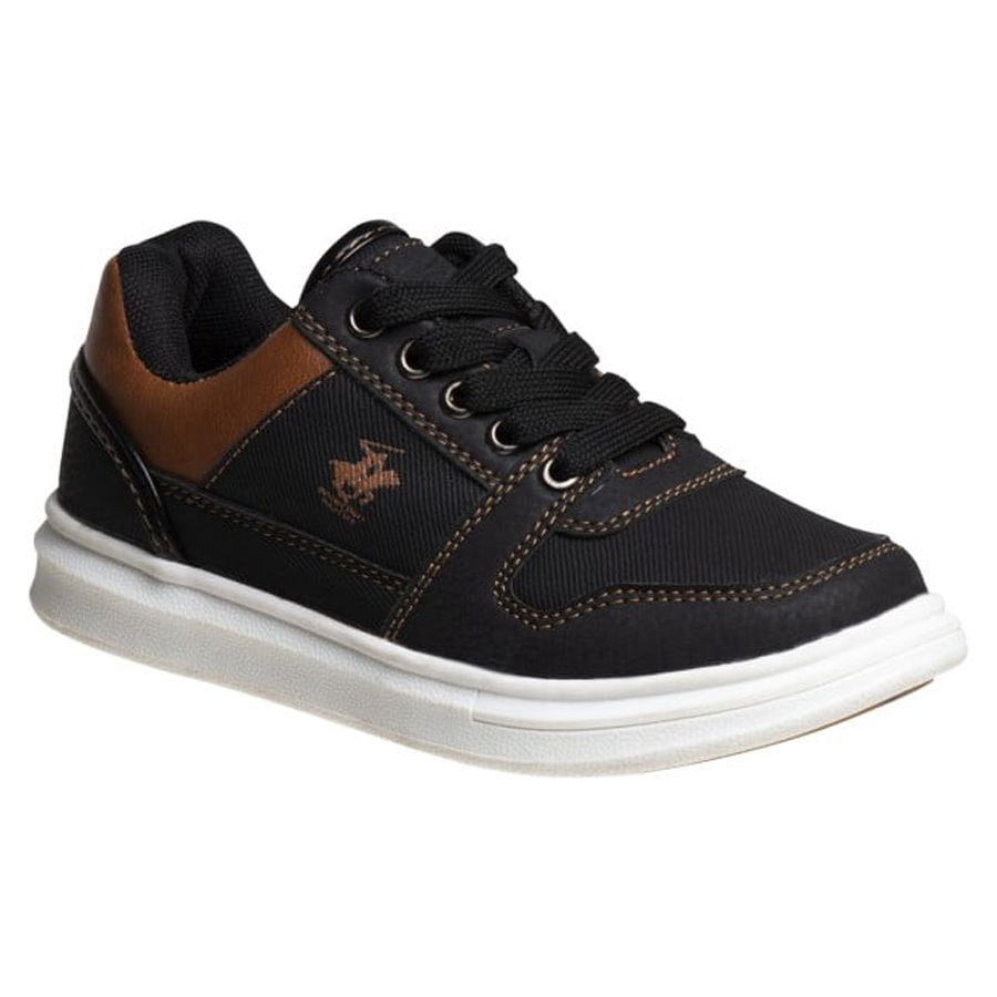 Beverly Hills Polo Club Little Kids Boys Lace Up Sneakers, Black Tan, Size: 13